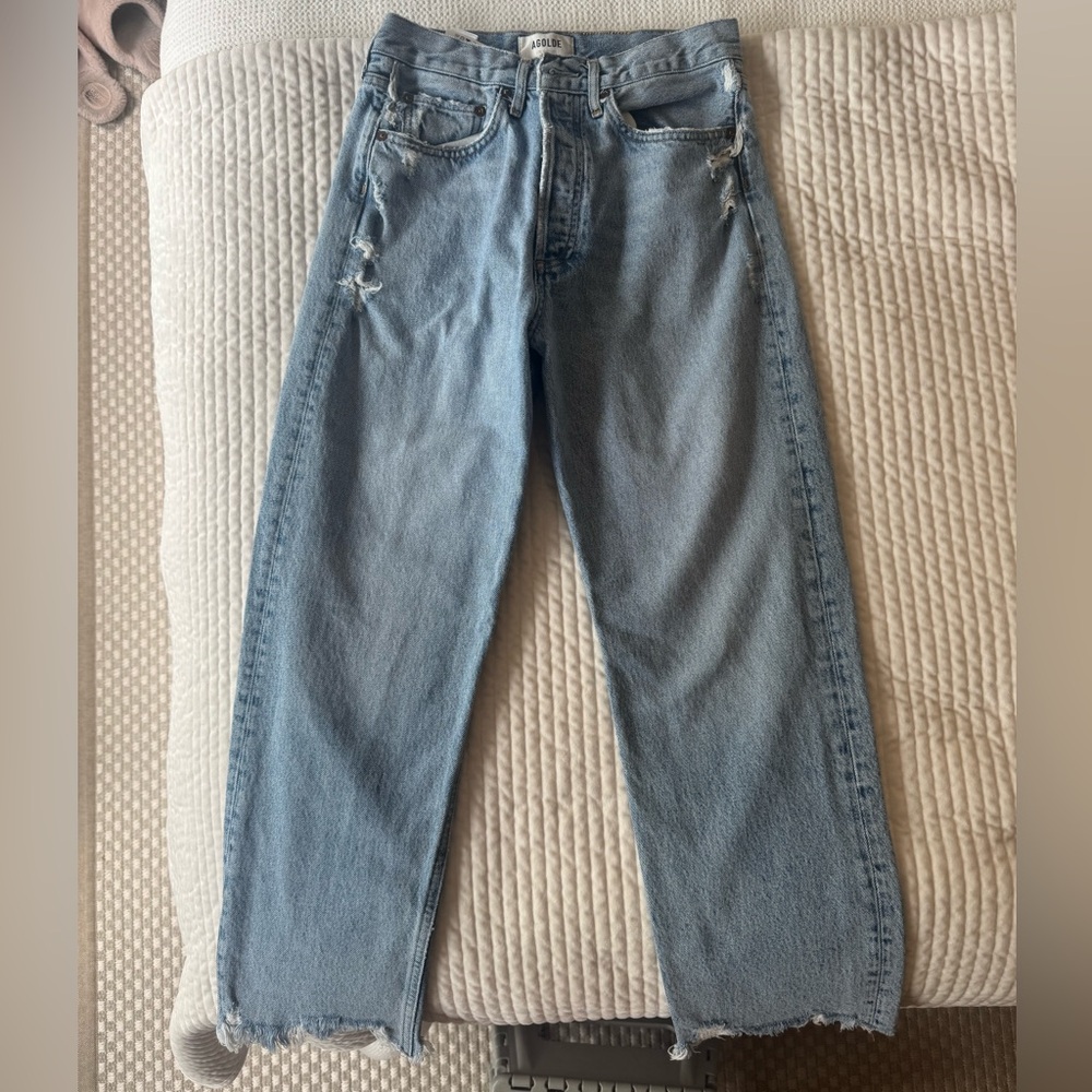 Agolde Blue Distressed Women Jeans